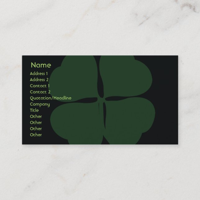 Carte De Visite Le jour de St Patrick - affaires (Devant)