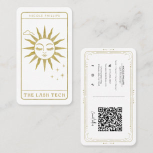 Carte De Visite Le Lash Tech Golden Sun Tarot QR des médias sociau
