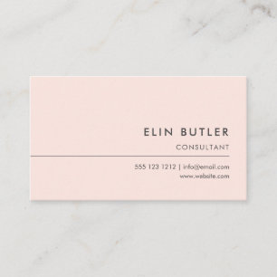 Carte De Visite Le logo simple minimaliste rougissent rose