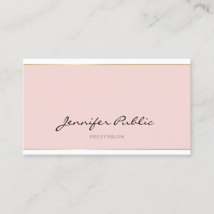Carte De Visite Le manuscrit manuscrit rougissent plaine rose d'or
