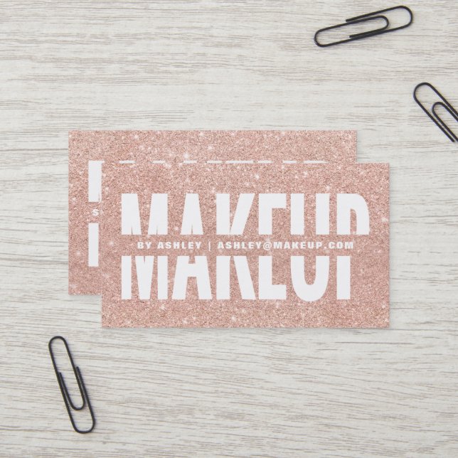 Carte De Visite Le maquilleur a coupé les parties scintillantes (Devant/Arrière en situation)