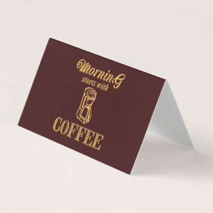 Carte De Visite Le matin commence avec du café