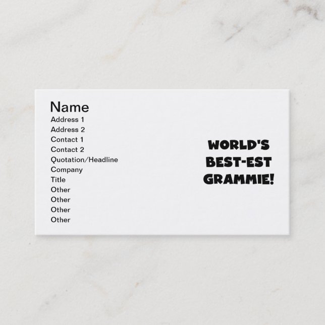 Carte De Visite Le Meilleur-est cadeaux noirs ou blancs de Grammie (Devant)