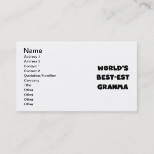 Carte De Visite Le Meilleur-est Granma du monde noir et blanc