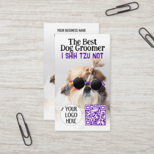 Carte De Visite Le meilleur toiletteur Chih Tzu Pas Logo Code QR
