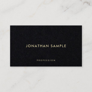 Carte De Visite Le minimaliste Black Gold Modern Elegant Simple Lu