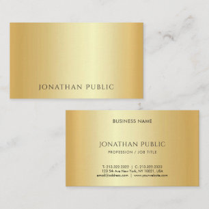 Carte De Visite Le minimaliste d'or de Faux personnalisé Beau Mod