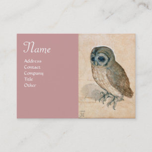 Carte De Visite LE MONogramme OWL, rose antique