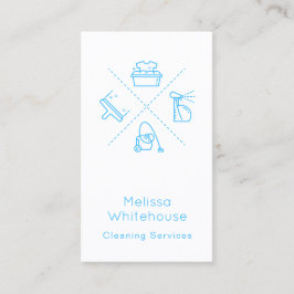 Carte De Visite Le nettoyage moderne à plat lisse entretient le