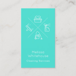 Carte De Visite Le nettoyage moderne à plat lisse entretient le