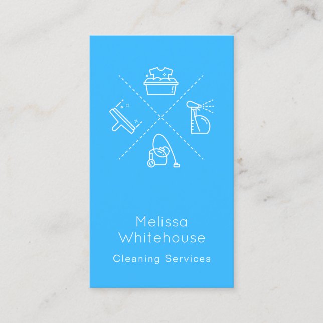 Carte De Visite Le nettoyage moderne à plat lisse entretient le (Devant)