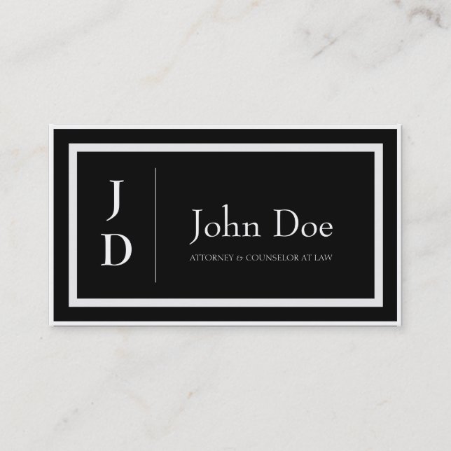 Carte De Visite Le noir de mandataire/blanc d'antiquité encadre le (Devant)