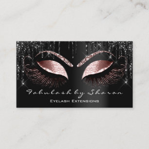 Carte De Visite Le noir rose de cil de maquillage s'égoutte le