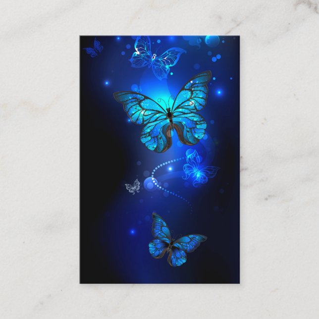 Carte De Visite Le papillon morpho dans l'Arrière - plan sombre (Devant)