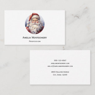 Carte De Visite Le Père Noël rétro dans un Noël Casquette rouge