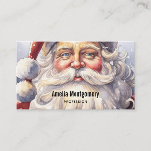 Carte De Visite Le Père Noël rétro dans un Noël Casquette rouge