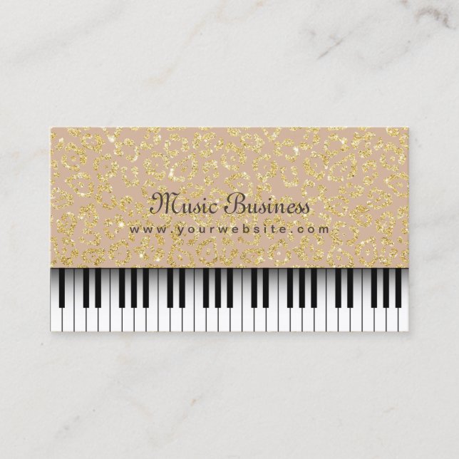 Carte De Visite Le piano de musique verrouille le musical (Devant)