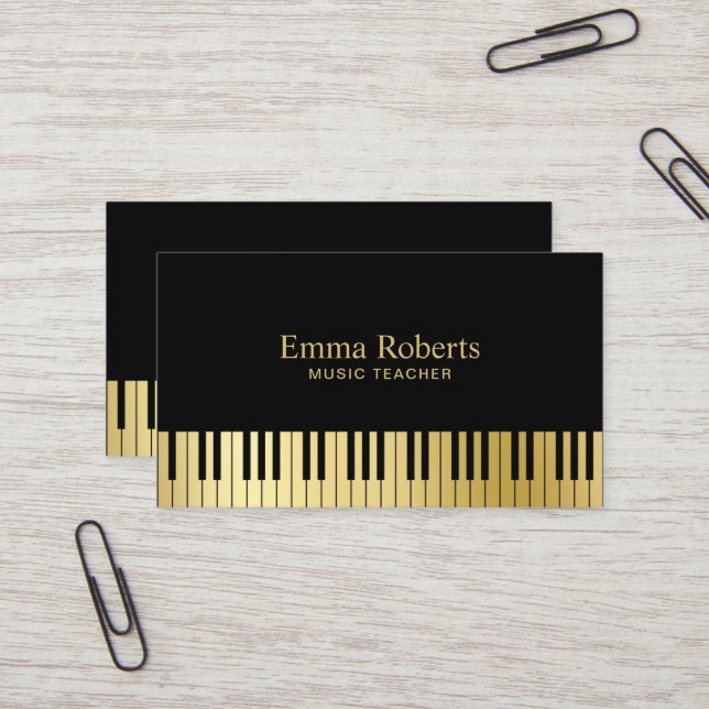 Carte De Visite Le piano de professeur de musique verrouille le (Devant/Arrière en situation)