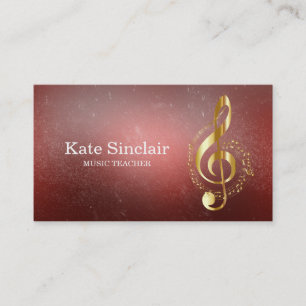 Carte De Visite Le piano élégant de professeur de musique