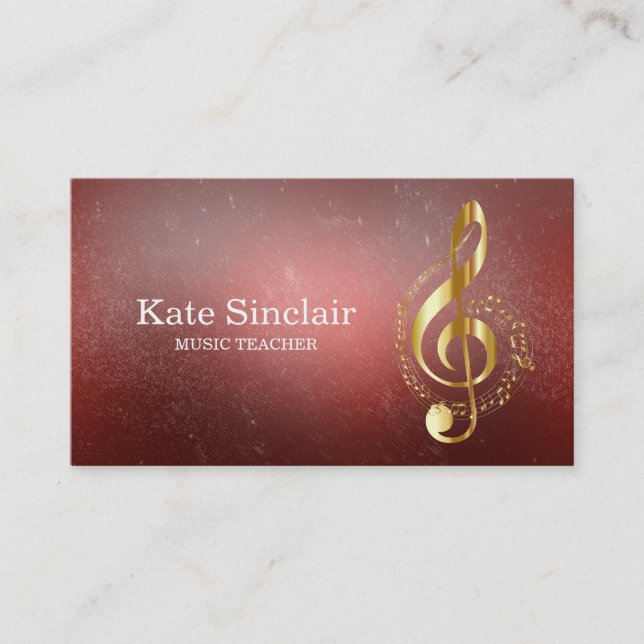 Carte De Visite Le piano élégant de professeur de musique (Devant)