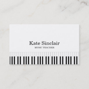 Carte De Visite Le piano élégant de professeur de musique