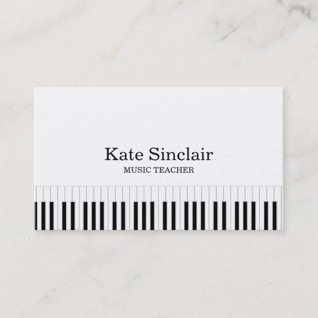 Carte De Visite Le piano élégant de professeur de musique (Devant)