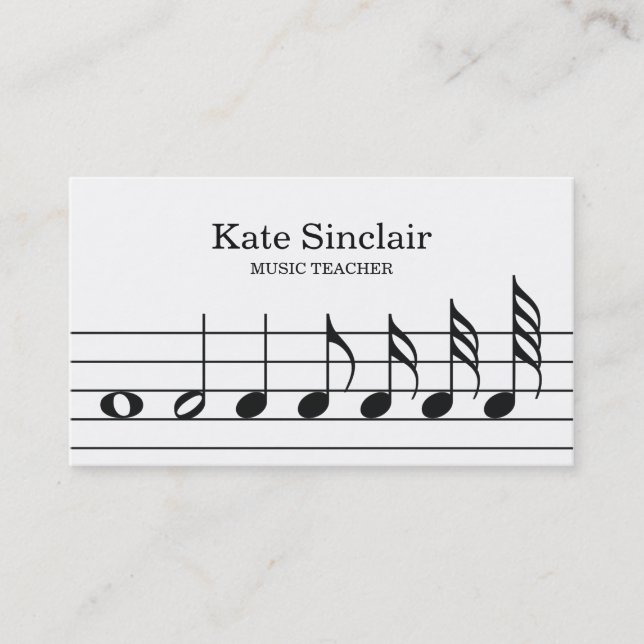 Carte De Visite Le piano élégant de professeur de musique (Devant)