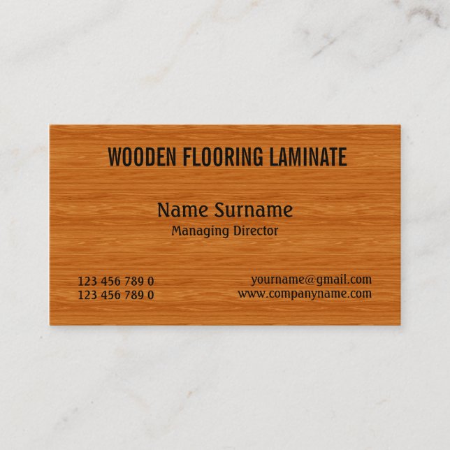 Carte De Visite Le plancher en bois dur en bois PERSONNALISENT (Devant)