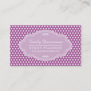 Carte De Visite Le pois lilas pourpre a personnalisé le monogramme