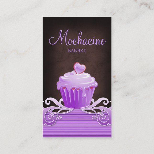 Carte De Visite Le pourpre de petit gâteau de boulangerie (Devant)