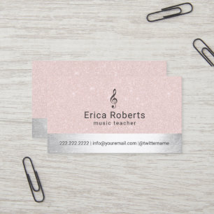 Carte De Visite Le professeur de musique rougissent rose et
