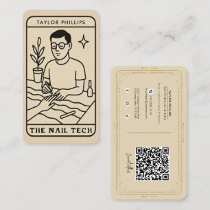 Carte De Visite Le QR code des médias sociaux de tarot mystique ma