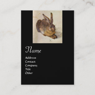 Carte De Visite LE RABBIT ( Jeune lièvre ) Monogramme, perle noire