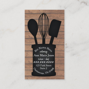 Carte De Visite Le restaurant Crock Caterner, Ustensiles noirs
