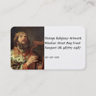 Carte De Visite Le Roi David Jouant Sa Harpe