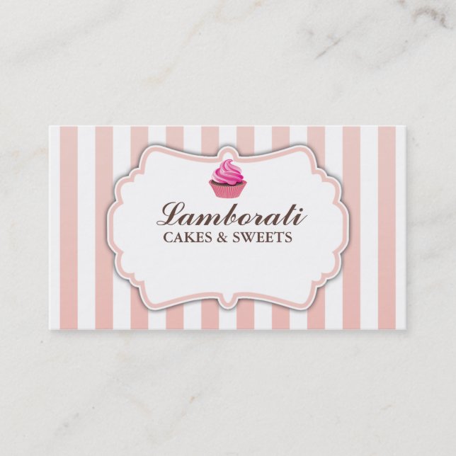 Carte De Visite Le rose de boulangerie de petit gâteau barre (Devant)
