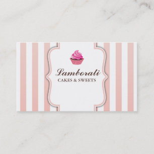 Carte De Visite Le rose de boulangerie de petit gâteau barre