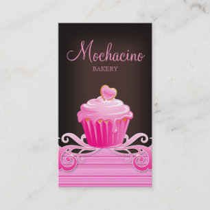Carte De Visite Le rose de petit gâteau de boulangerie