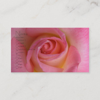 Carte De Visite Le rose de rose voient de retour