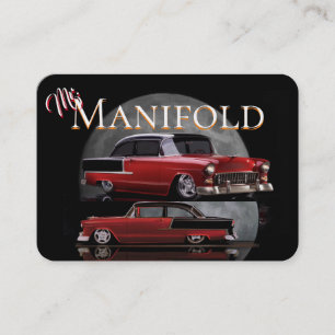 Carte De Visite Le rouge deux, noircissent 55' Chevy sur l'arrière