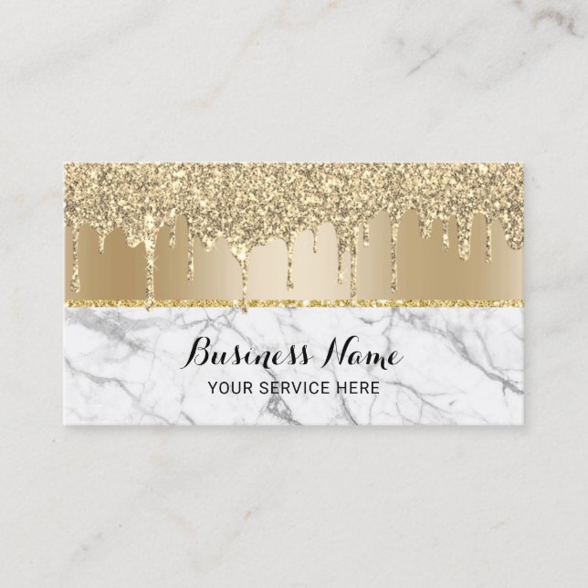 Carte De Visite Le salon de beauté branché Marble Gold Drives (Devant)