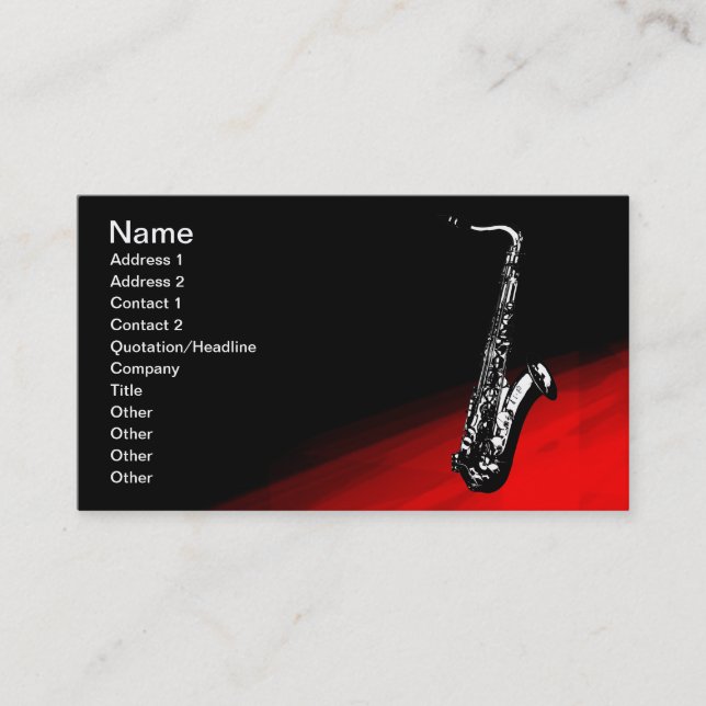Carte De Visite Le saxophone (Devant)