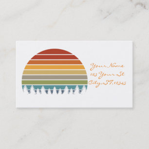 Carte De Visite Le soleil rayé multicolore avec le