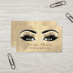 Carte De Visite Le sourcil de maquillage observe l'or de bruns de