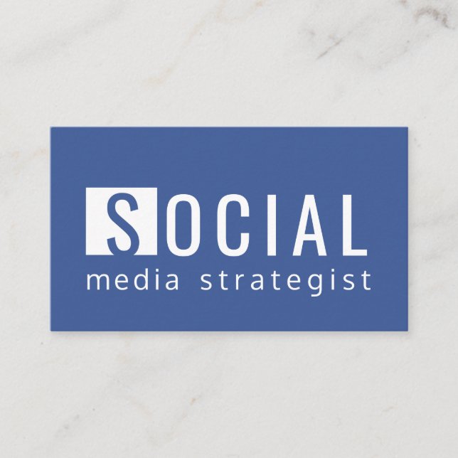 Carte De Visite Le stratège des médias sociaux de Facebook Blue -  (Devant)