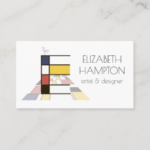 Carte De Visite Le style néoplasticisme art monogramme. Lettre E