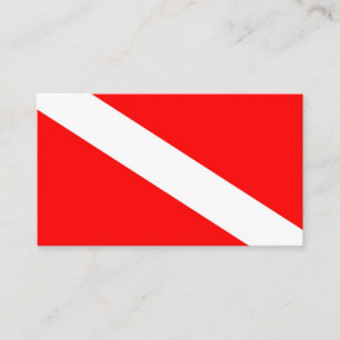 Carte De Visite le symbole diagonal rouge de la plongée sous-mari