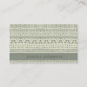 CARTE DE VISITE LE TRIBAL RUSTIQUE GRAY BOHÉMIEN MOTIF PERSONNALI