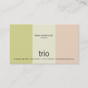 Carte De Visite Le trio Ecru, pâlissent - vert et rose