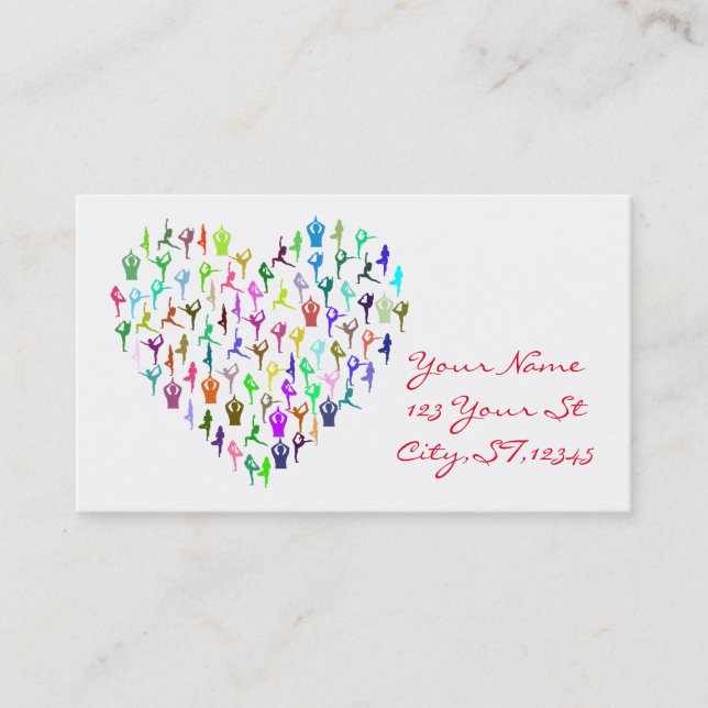 Carte De Visite Le Yoga Poses Coeur Thunder_Cove (Devant)
